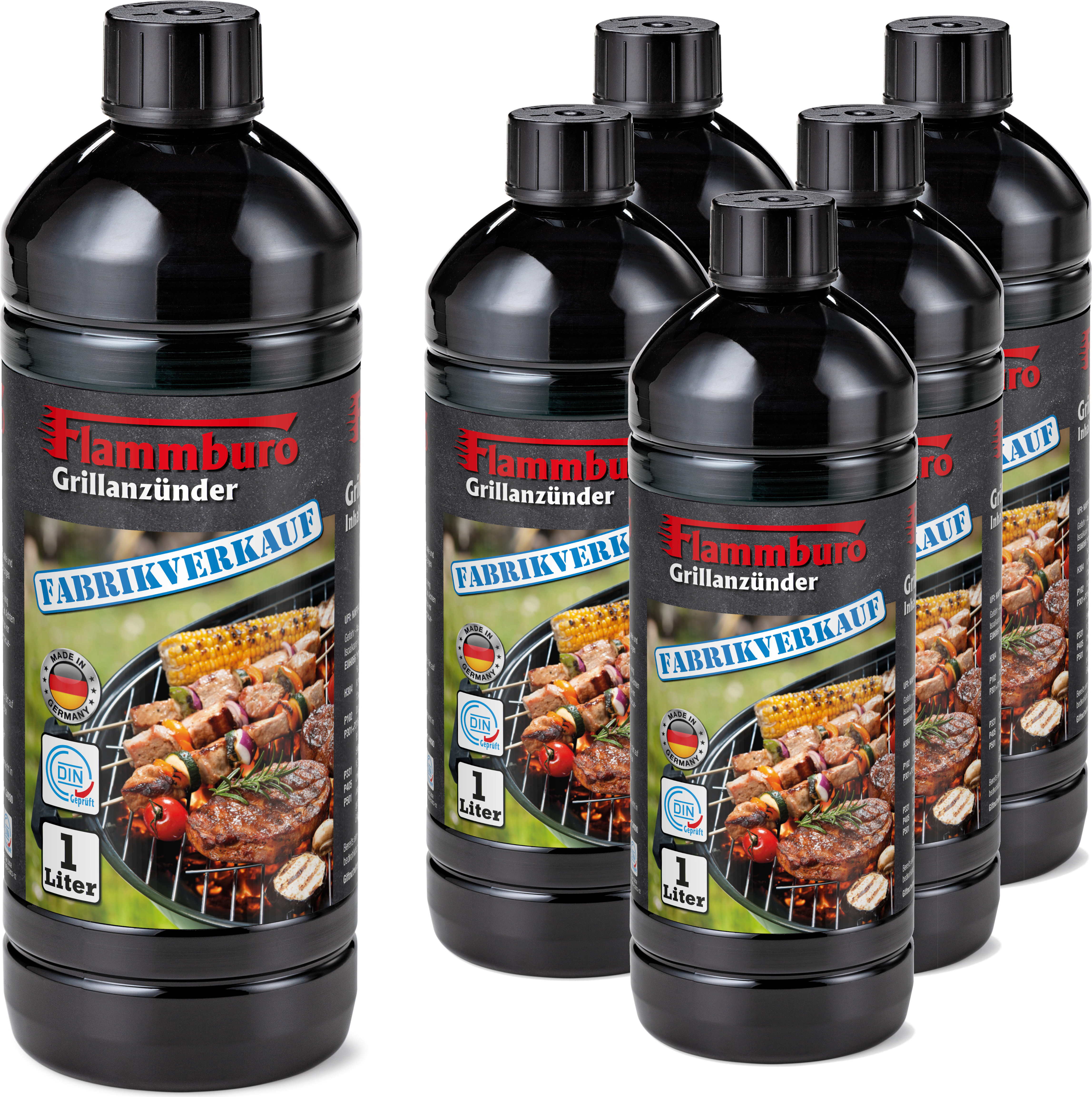 Boomex 6 Liter Flüssiger Grillanzünder (1000 ml x 6 Flaschen) 34001