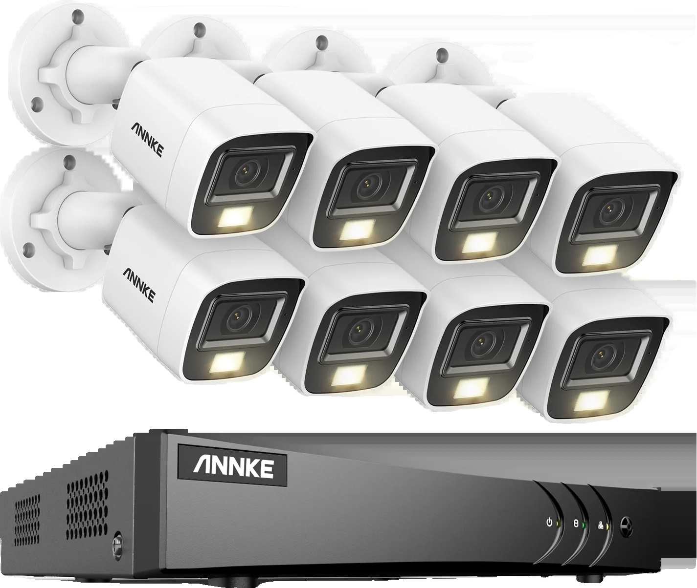 Bezpečnostný kamerový systém, 5MP vysoké rozlíšenie, 8CH DVR s nočným videním, 8CH DVR 8-dielna súprava, žiadne