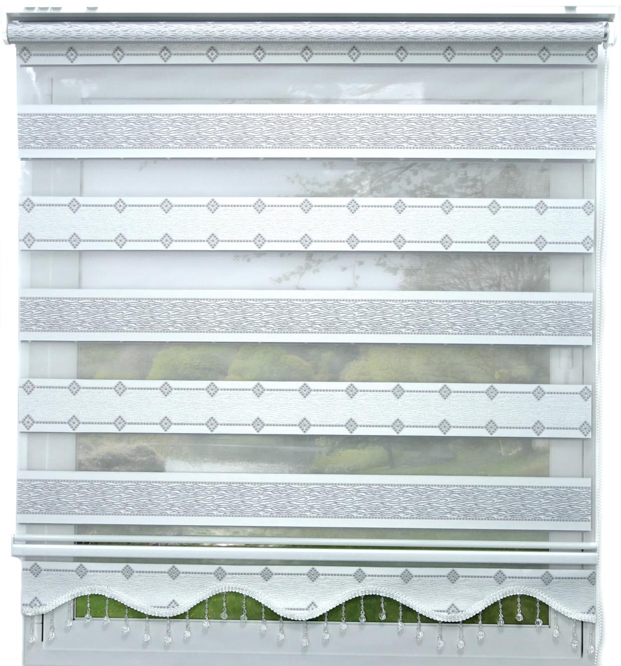 Laneetal Doppelrollo klemmfix ohne Bohren Duo Rollo Seitenzugrollo mit Klämmträgern lichtdurchlässig u Zebrarollo Sicht und Sonnenschutz für Fenster und Tür Verdunkelnd Grau, 60 x 150 cm