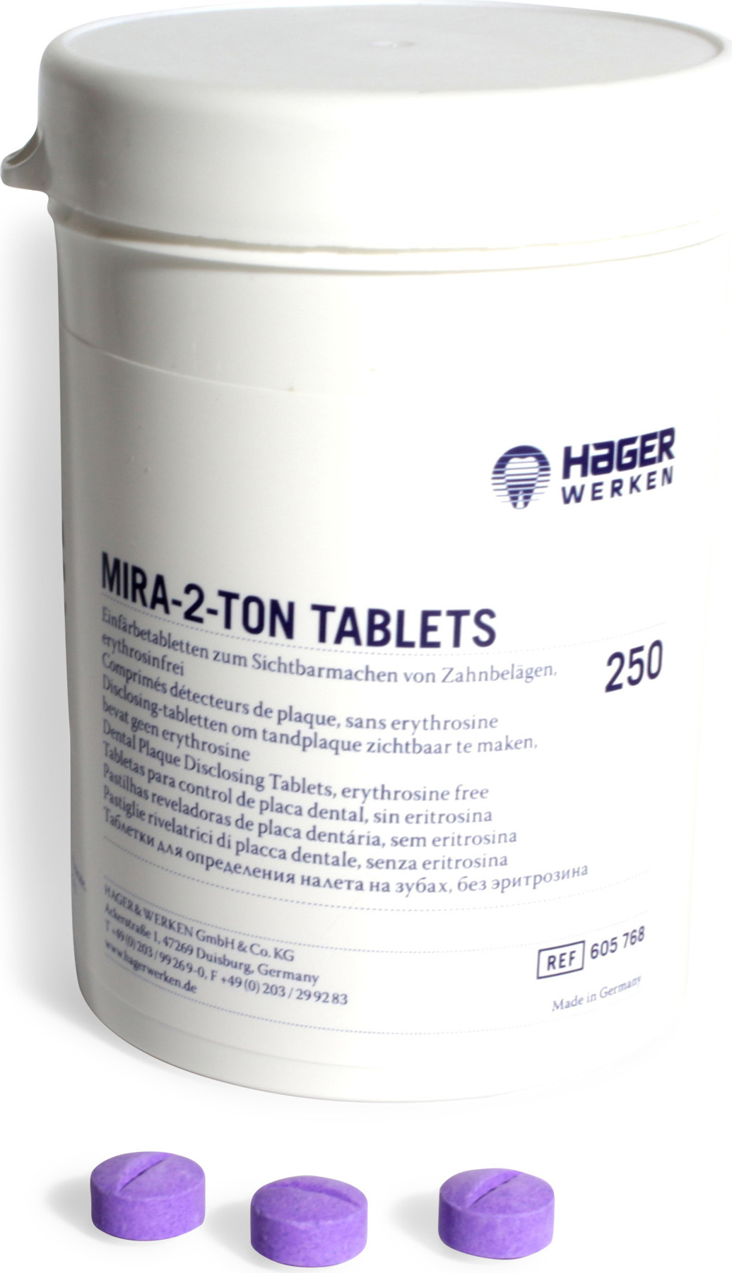 Hager & Werken Mira 2 Ton Zahnbelag Einfärbetabletten 250 Stück 605768