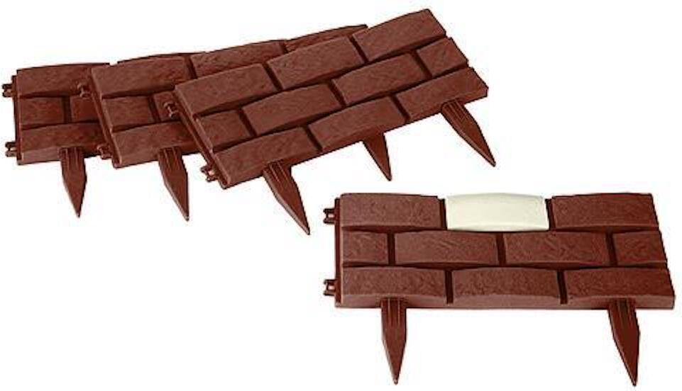 PROREGAL Solargartengrenze, Gartenzaun GB004, 45x29 cm, Plastik, LED, 4 Stück