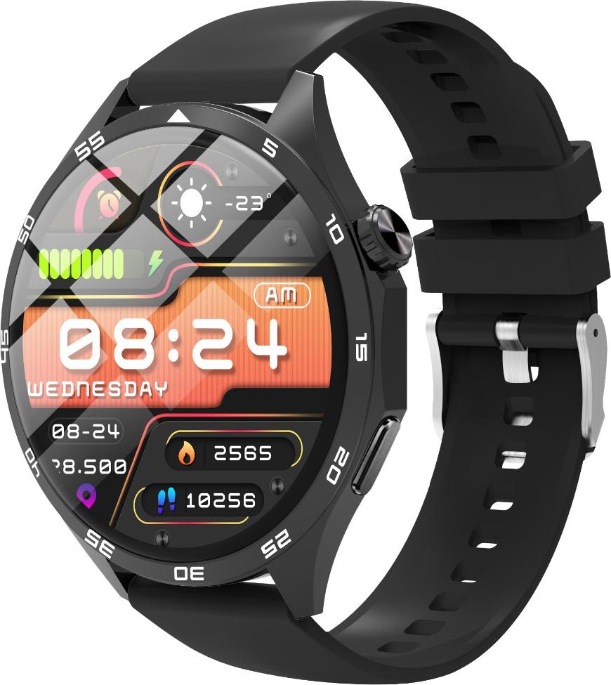 INF Multifunktionale Smartwatch mit Bluetooth Anrufe, Herzfrequenz & Anpassung Schwarz 410934
