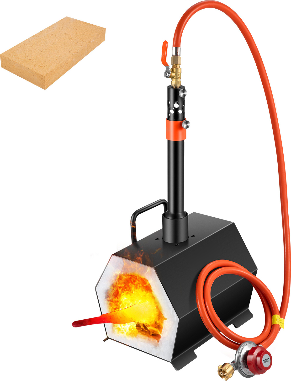 SucceBuy Propan-Schmiede für Schmiedearbeiten – Einzelbrenner, Hochtemperaturfähigkeit, ideal für die Messerherstellung und Metallverarbeitung, vielseitiges und langlebiges Werkzeug