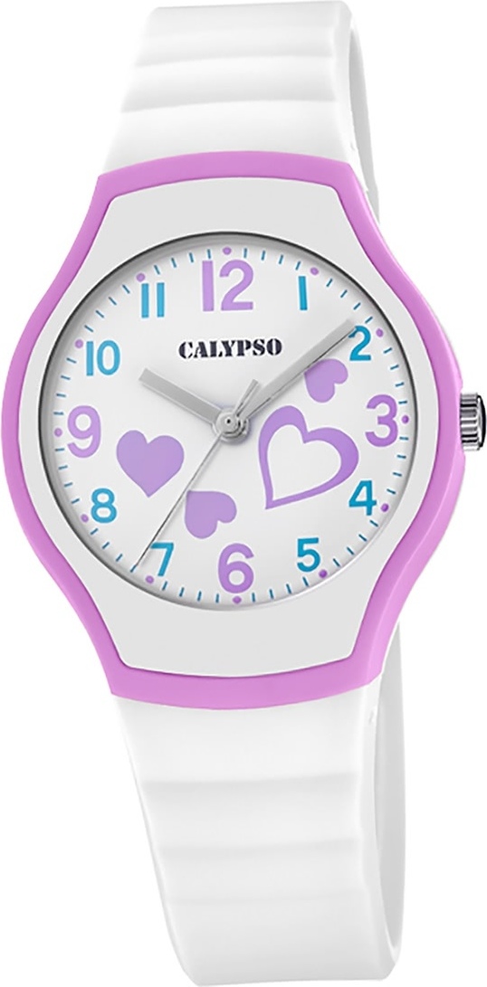 Plastové hodinky pre mladých Calypso K5806/1 Analógové módne náramkové hodinky White D2UK5806/1
