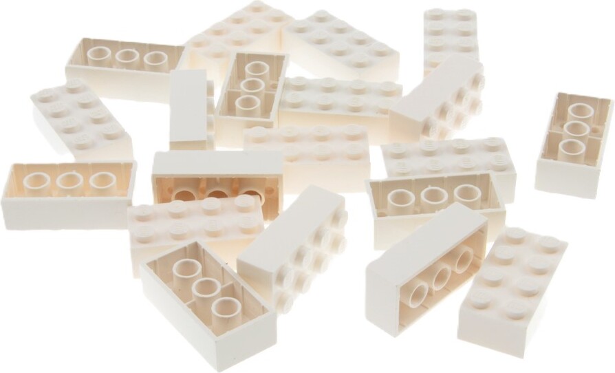 20x Lego stavebnica 2x4x1 biela Základná stavebnica vlak 4511 4556 300101 15589 3001