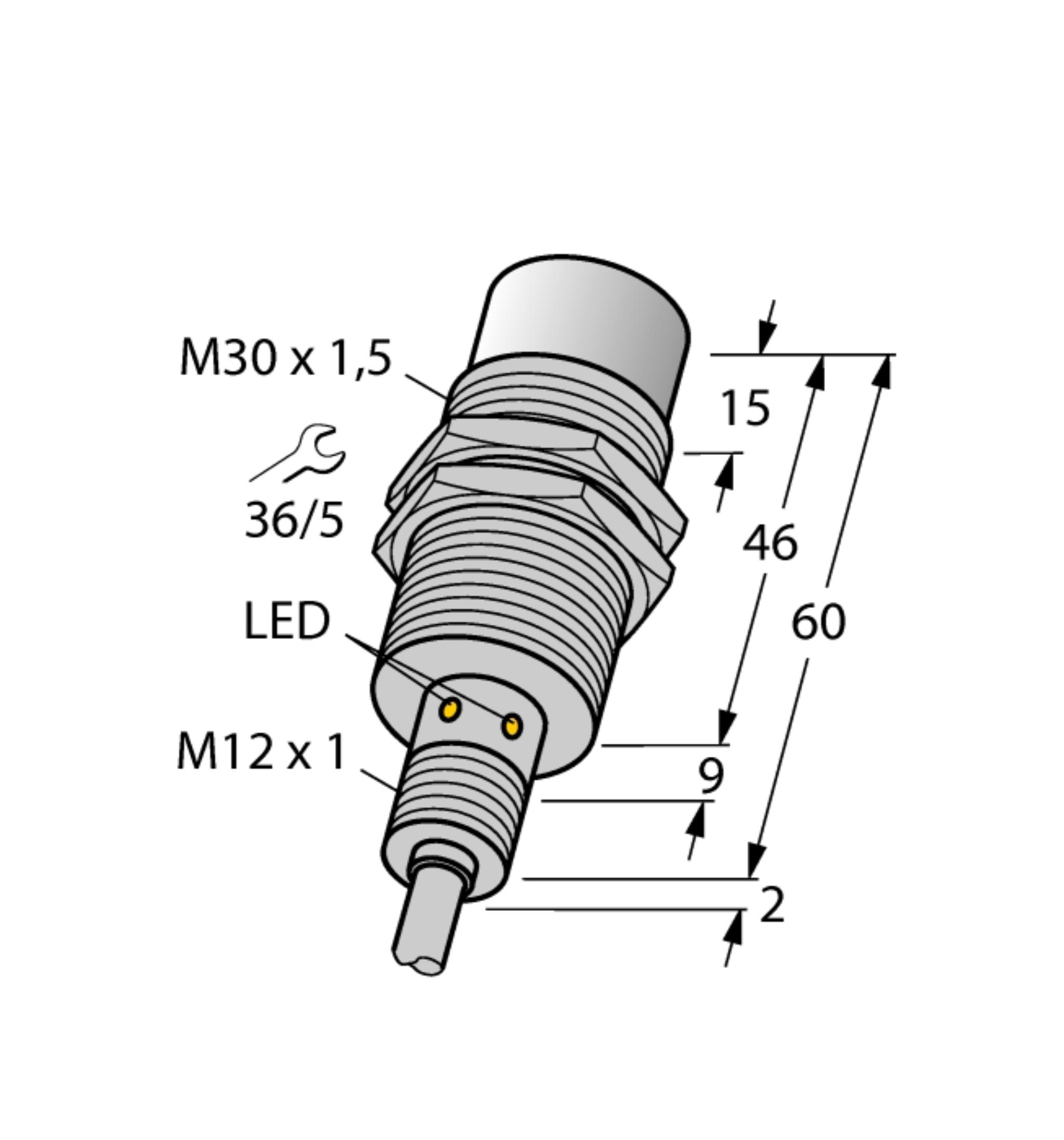 Turck 1634821-NI30U-EM30WD-AP6X,Induktiver Sensor f. die Lebensmittelindustrie