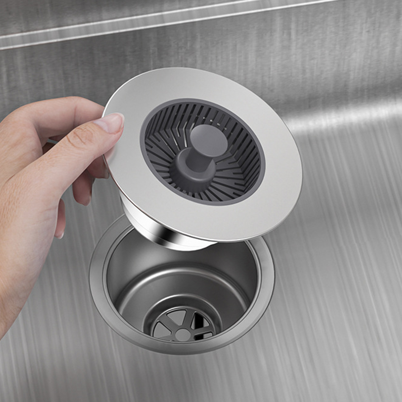 3-in-1 Spülbecken Stöpsel Mit Sieb & Korb - Universal Für 72-86mm Abfluss