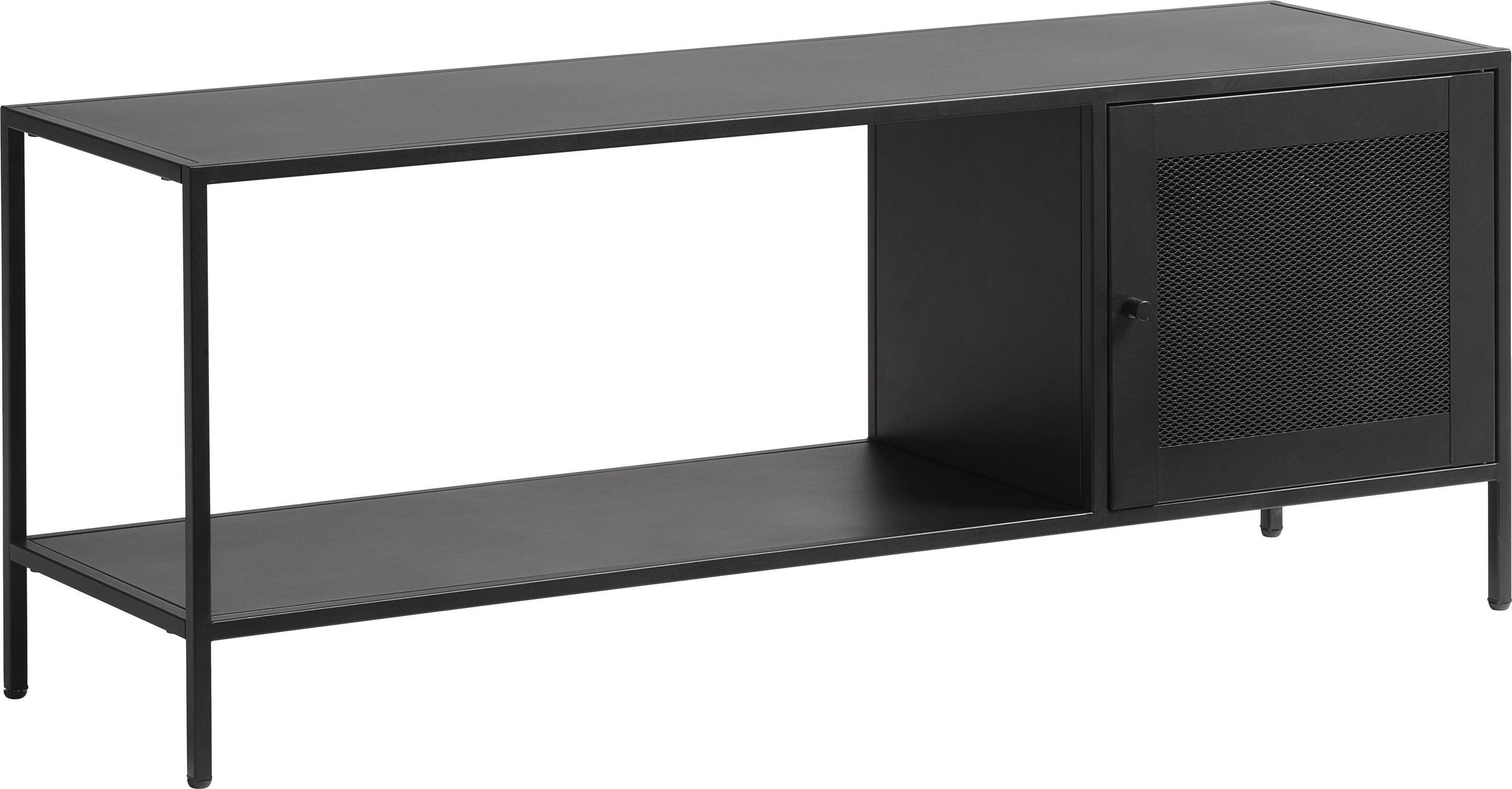 möbelando TV-Regal >Malaga< in Schwarz und Gold - 120x45x35 (BxHxT) 680241
