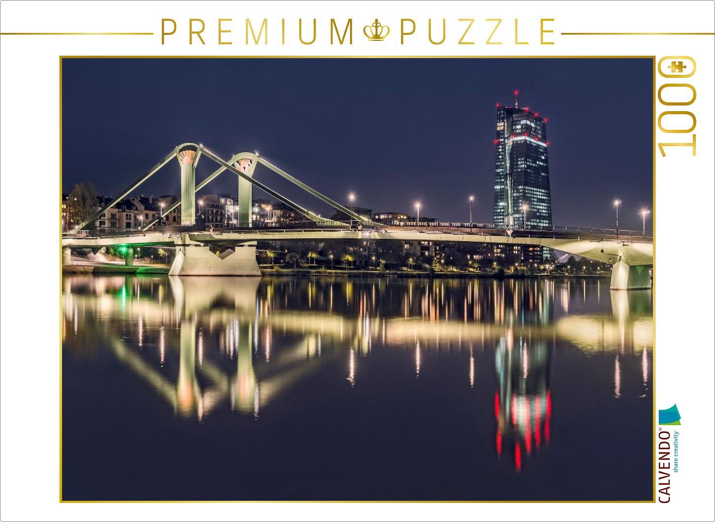 CALVENDO Puzzle Frankfurt - Flößerbrücke | 1000 Teile Lege-Größe 64x48cm Foto-Puzzle für glückliche Stunden