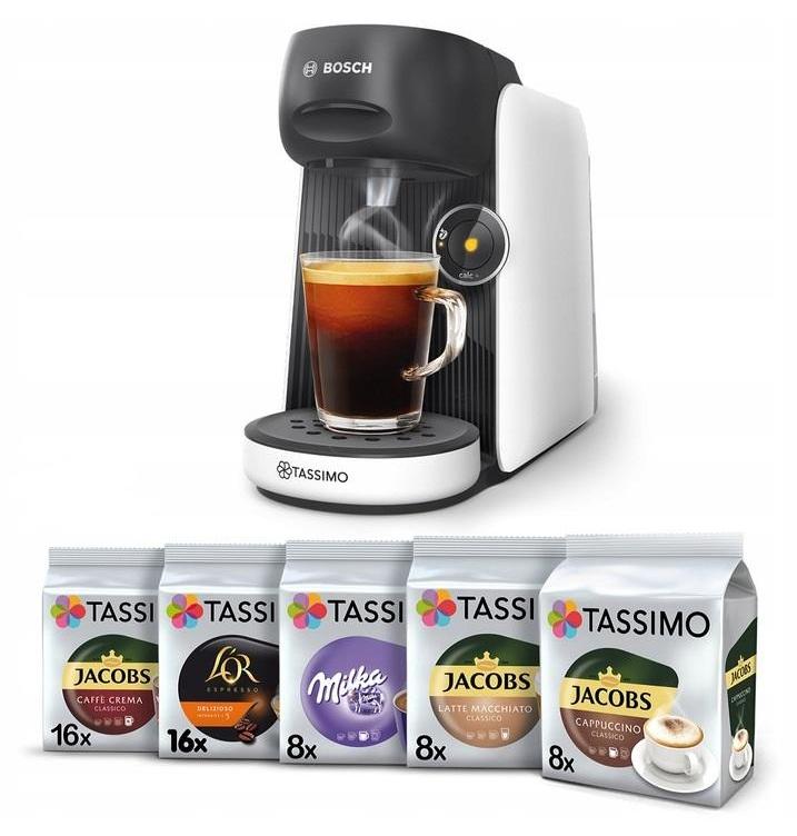 Bosch Tassimo Finesse Kaffeemaschine + 56 Tassimo Kapseln - Weiß