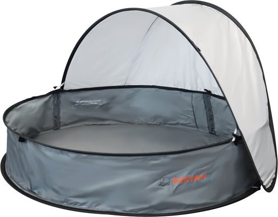 DERYAN Pop-Up 3-in-1 Hracia a kúpeľná oblasť s bazénom Anti-UV 50% - Detská vaňa - Detský bazén s mini rámov 90cm x 90cm