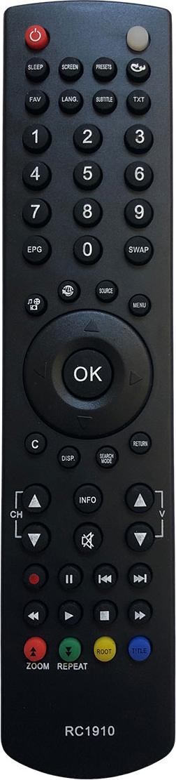 Aurabeam Ersatz TV Fernbedienung für Telefunken Technika LCD-8205-HBD Fernseher RC1910-Technika LCD-8205-HBD-CN