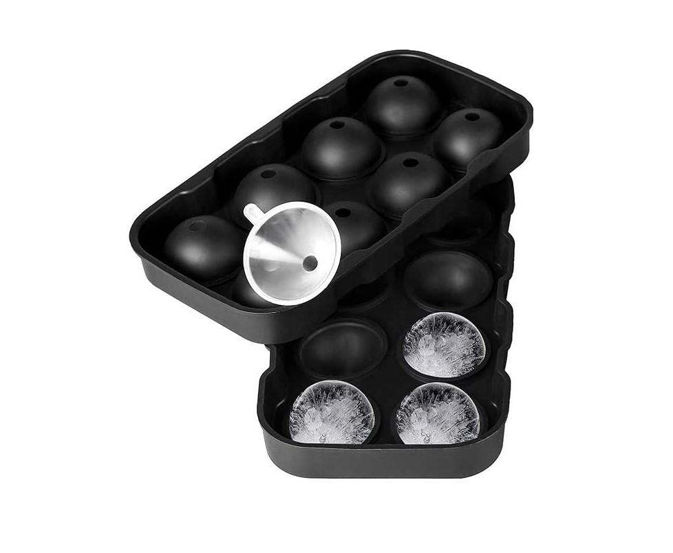 Golfball-Eiswürfelform Aus Silikon – Macht 6 Runde Eisbälle, Inkl. Trichter, Für Cocktails & Whisky