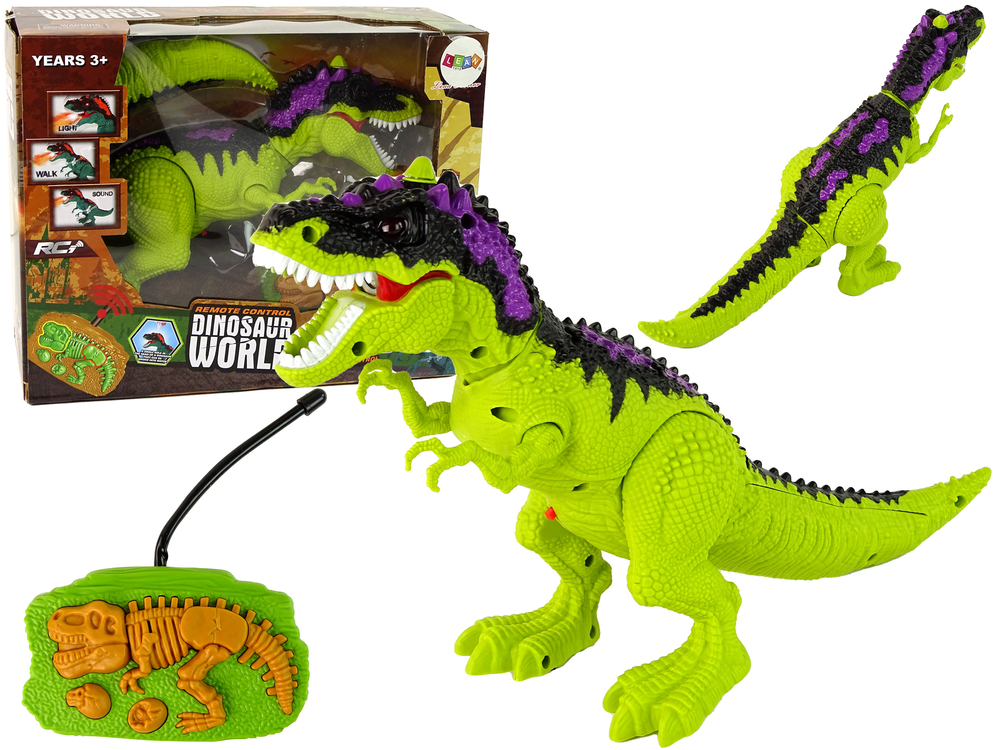 Lean Toys Ferngesteuerter Dinosaurier Lichter Töne Grün