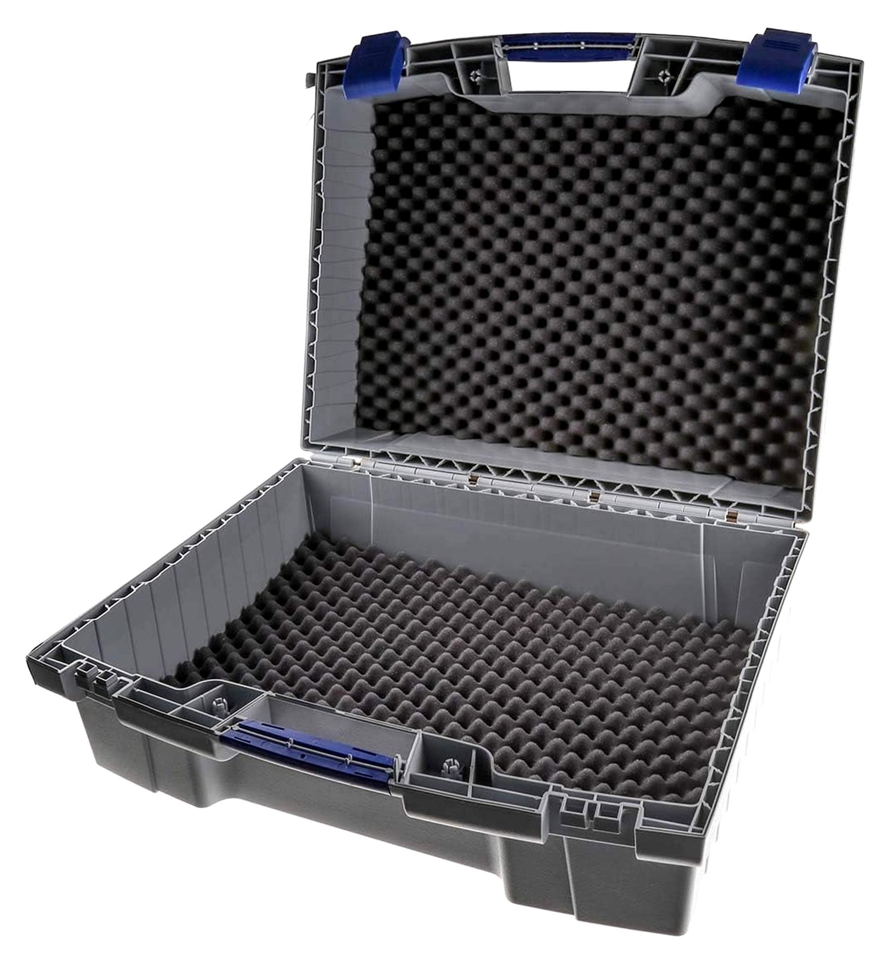Markenlos Transportkoffer aus Polypropylen in Grau, Außenmaße 470 x 575 x 270 mm / Innenmaße 368 x 528 x 250 mm