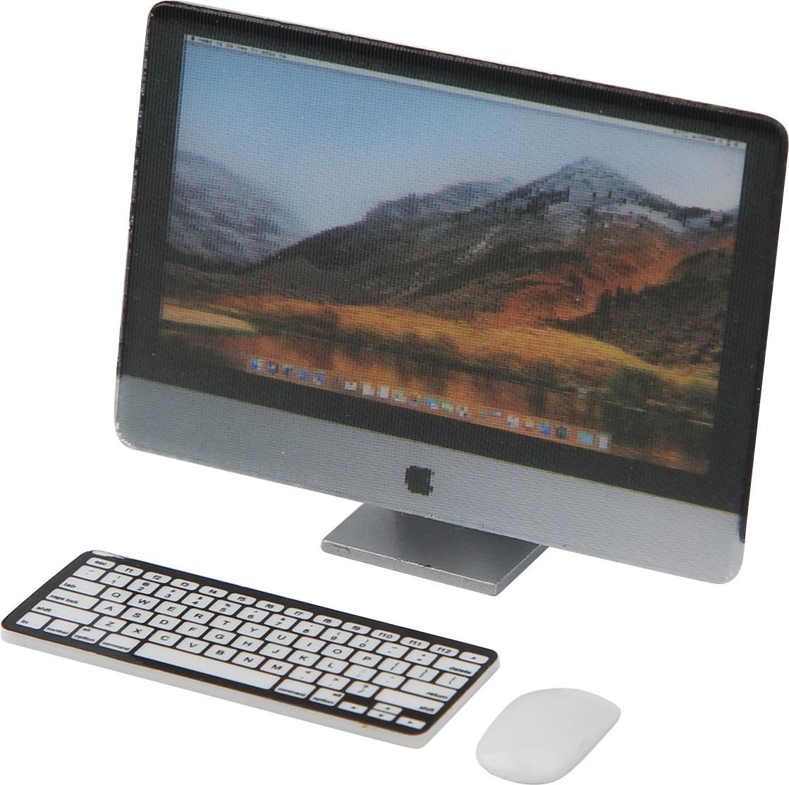 Gistuch 1:12 Miniatur-Computer-Set, Bildschirm, Tastatur, Maus, Simulation, Puppenhaus-Zubehör, Computer