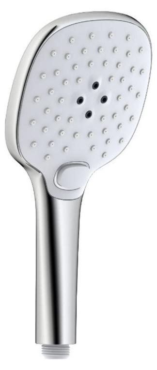 Siko SIKOBSRST33, Handduschbrause mit Kopf, Chrom, Weiß, Kunststoff, 14,24 l/min, 12 cm, 300 g