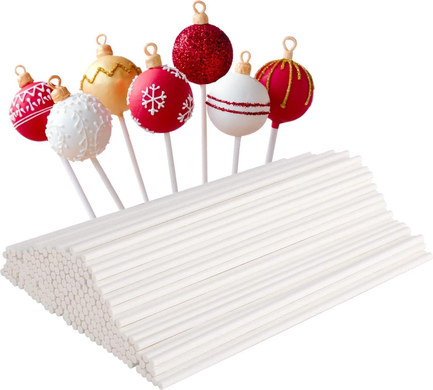 snq 100 St¹ck Stiele f¹r Cake Pops aus Papier, 15cm Cake Pop Stiele Lollipop Sticks f¹r Cakepop, Lollipop, Hartbonbon, Regenbogen-Bonbons, Schokolade, Wei? ZJL-READ-03002