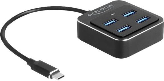 DELOCK USB 3.2 Gen 2 USB Type-C Hub mit 4 x USB Type-A Bu.