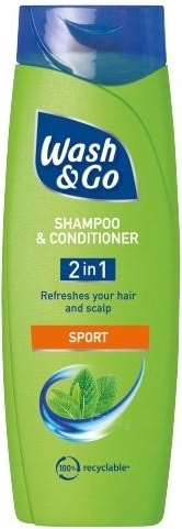 Wash&Go Wash & Go Sport, Szampon do wosów 2w1, 200 ml