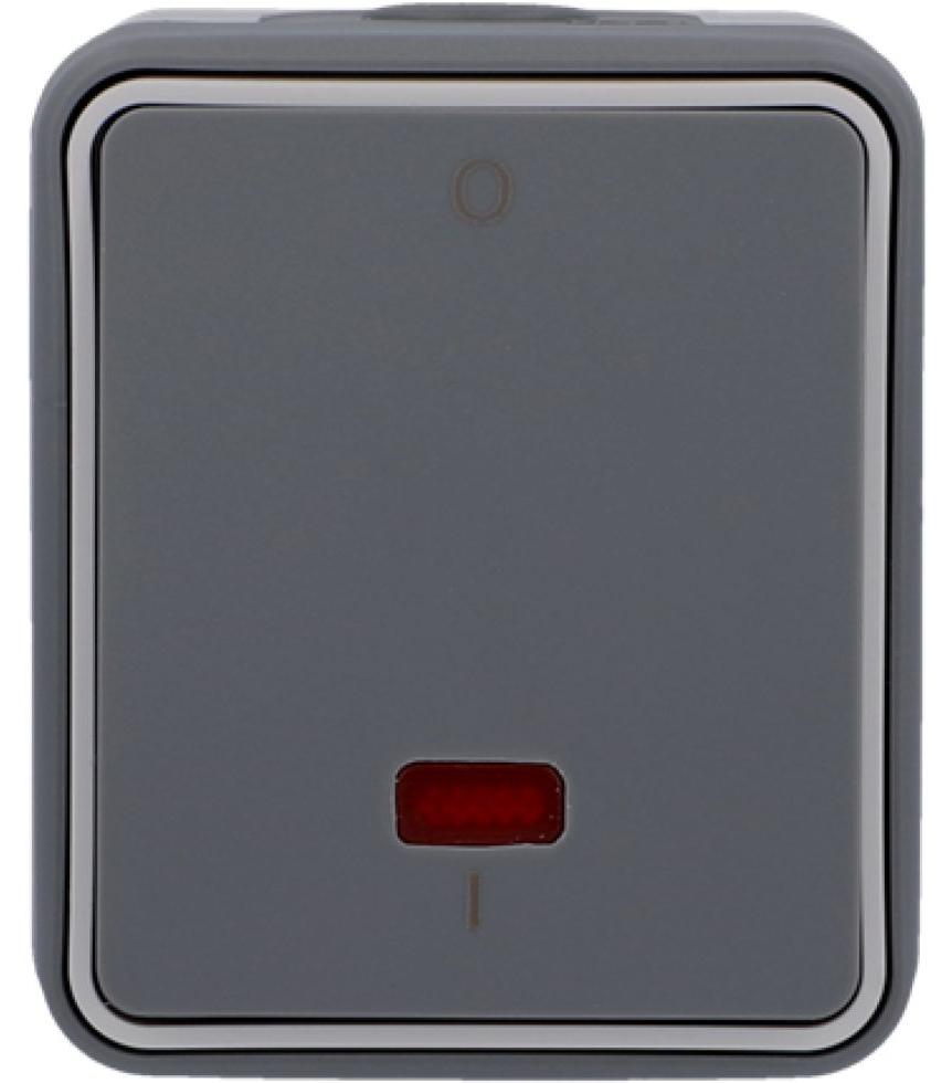 uniTEC Elektro Unitec Heizungsnotschalter Feuchtraum Mini, dunkelgrau, Aufputz, senkrecht 31131