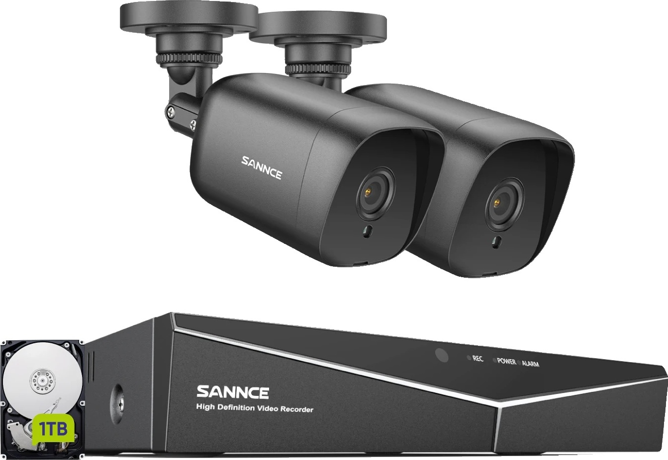 Kamerový systém CCTV, rozlíšenie 1080P, nočné videnie do 30 metrov, 2 ks 1TB