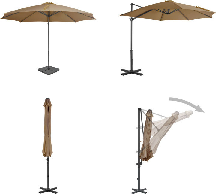 vidaXL Sonnenschirm mit Schirmständer Taupe - Sonnenschirm - Sonnenschirme - Gartensonnenschirm - Gartensonnenschirme HL276334