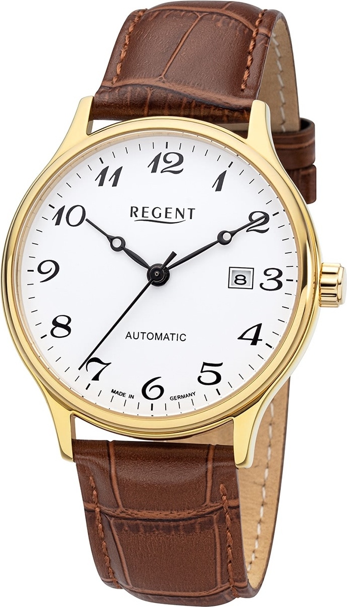 Regent Herren Uhr Lederarmband GM-2115 Lederband Armbanduhr Analog braun URGM2115