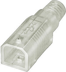 Kabelbude.eu Transparente USB-B Haube für USB 2.0 Typ-B Stecker mit Sichtkontrolle, Staub- und Beschädigungsschutz KB7706102