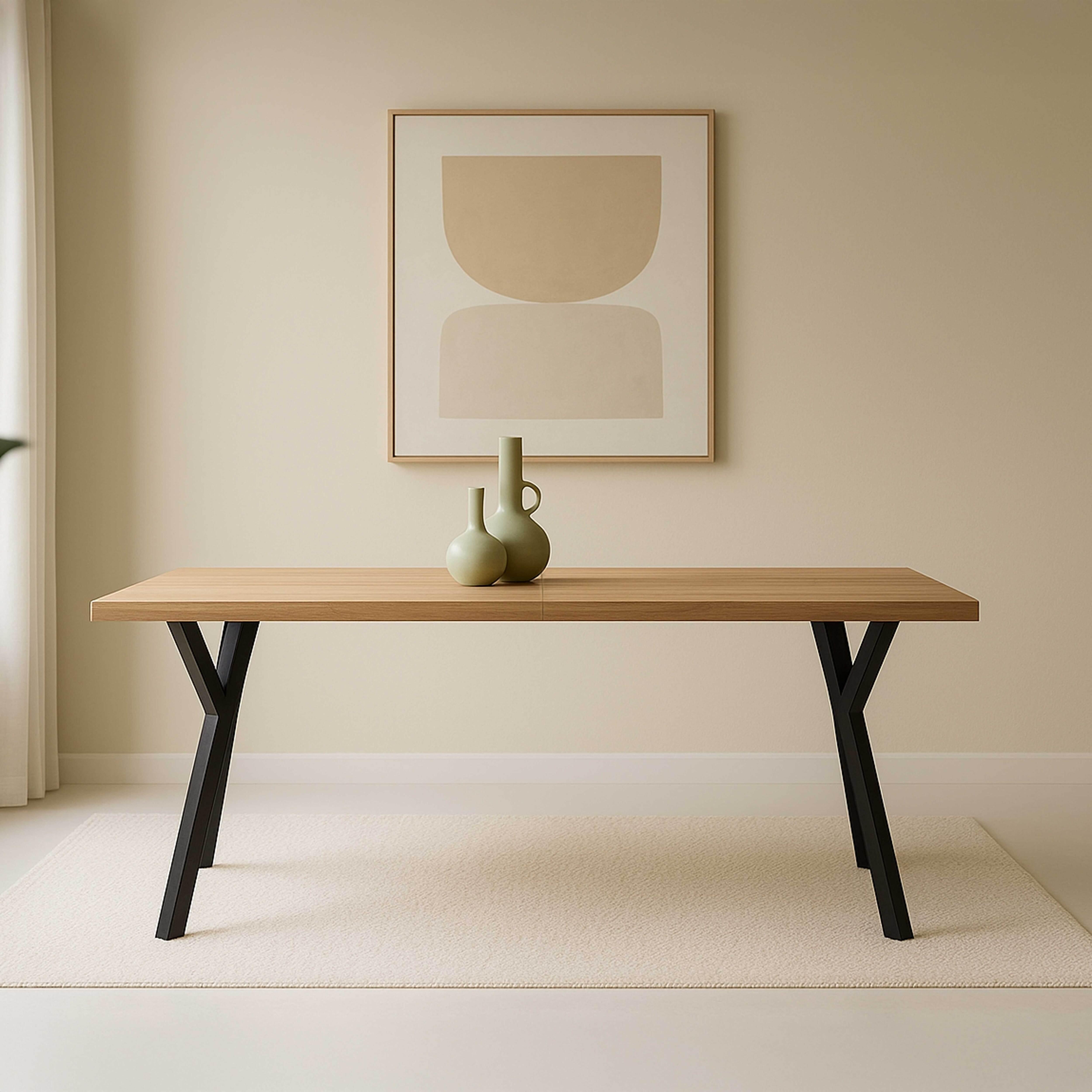 Rechteckiger ausziehbarer Esstisch aus MDF-Holz - Oviala Beatrix 113367