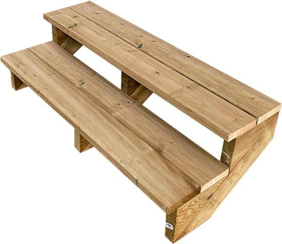 Famanu Holz-Außentreppe mit 2 Stufen - Breite 120 cm