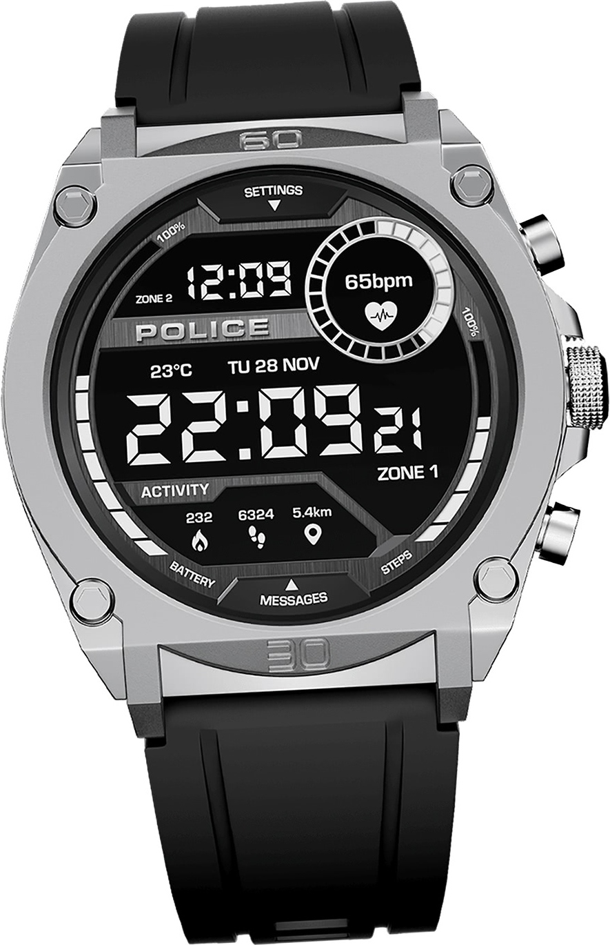 Policajné pánske hodinky silikónové čierne Police My.Avatar Smartwatch D2UPON0000101