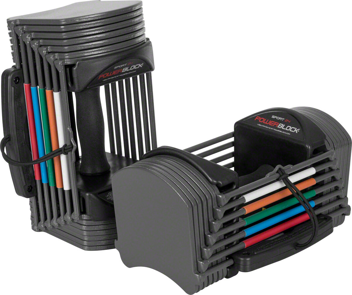 Sport-Tec Power Block Hantel 24, Verstellbare Kurzhantel, Powerblock, 1,5 - 11 kg, Paar 26555