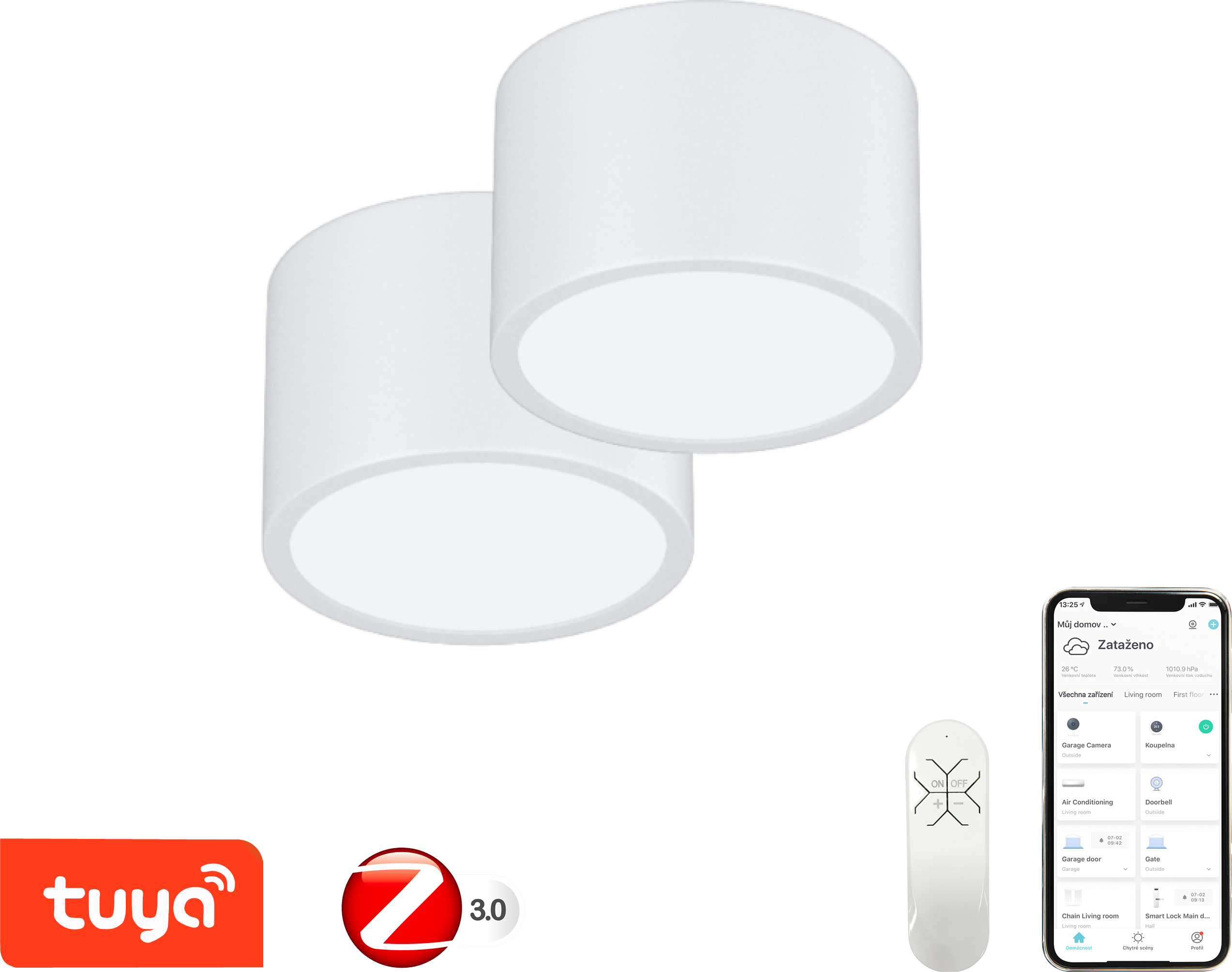 Immax NEO Set 2x RONDATE Smart Deckenleuchte 15cm 12W weiß Zigbee 3.0 +DO 07024L-15BD