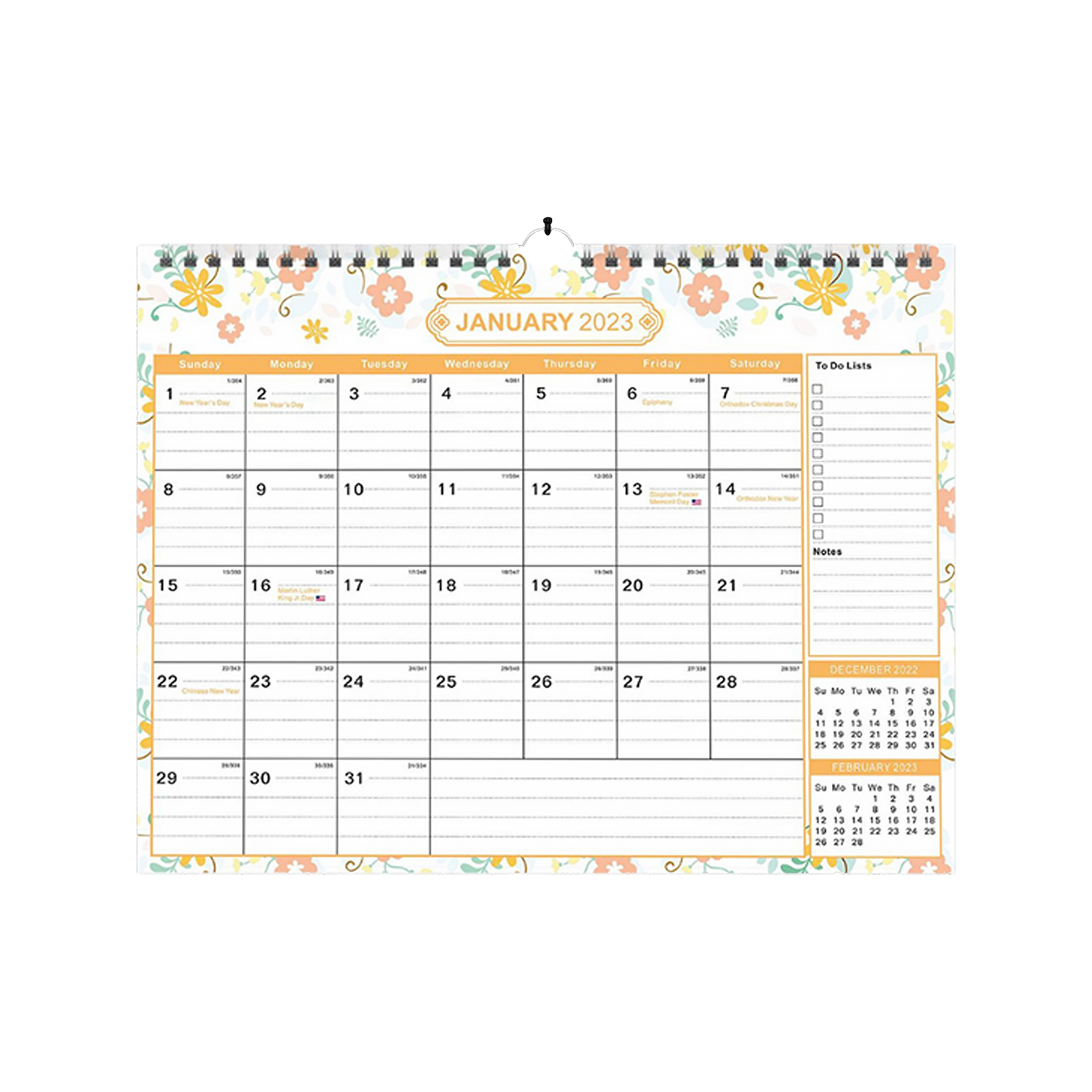 Cocosity Tischkalender,Englischer Wandkalender,Einfacher Wandkalender,Englischer Kalender,Kalender