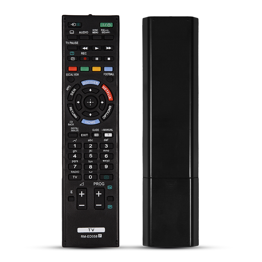 Čierny náhradný diaľkový ovládač pre televízor Sony RM-ED058