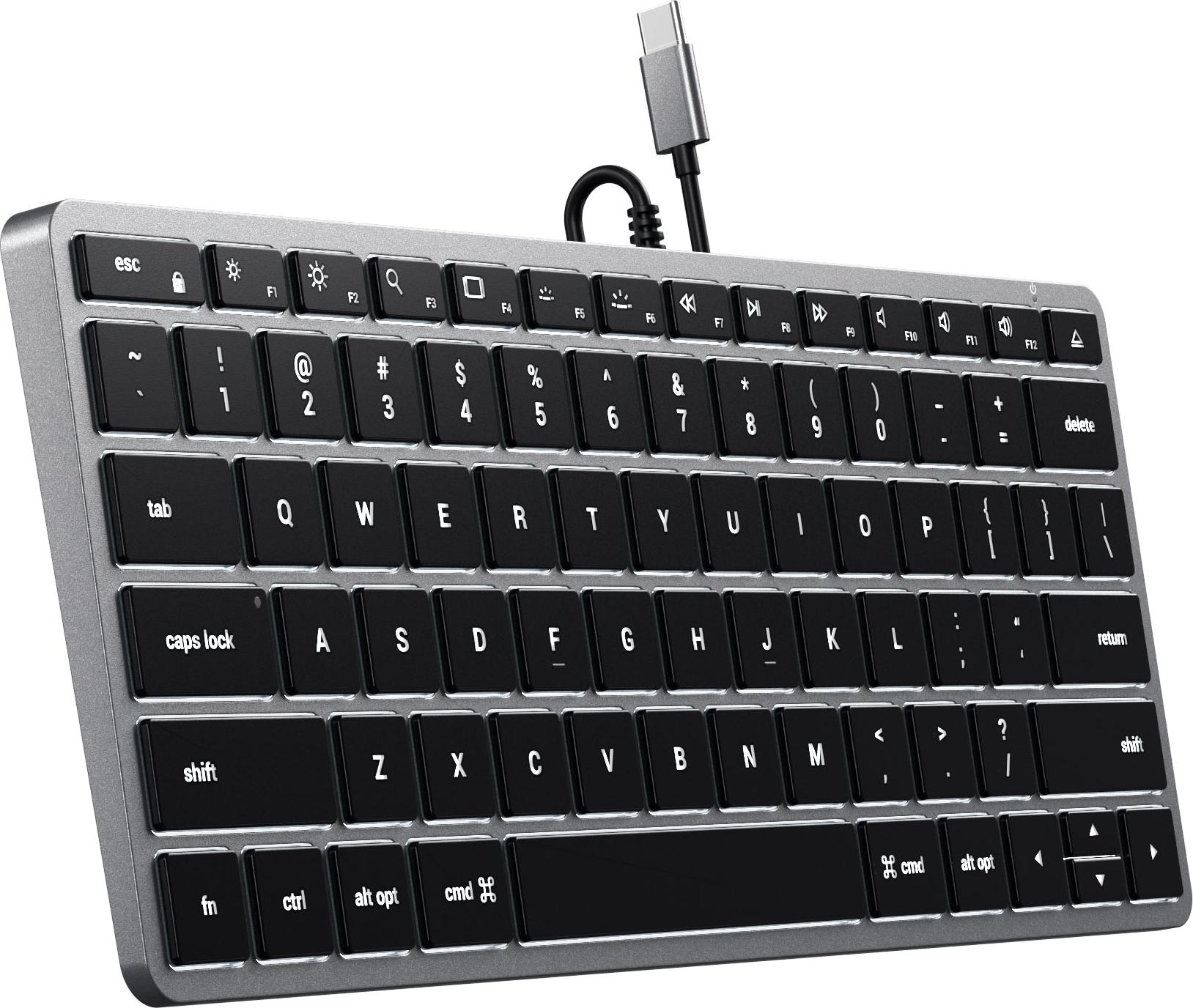 Satechi Slim W1 mit Kabel Tastatur Vollstndiges QWERTZ-Layout Praktische Funktionstasten Anpassbare Hintergrundbeleuchtung 54695976829263