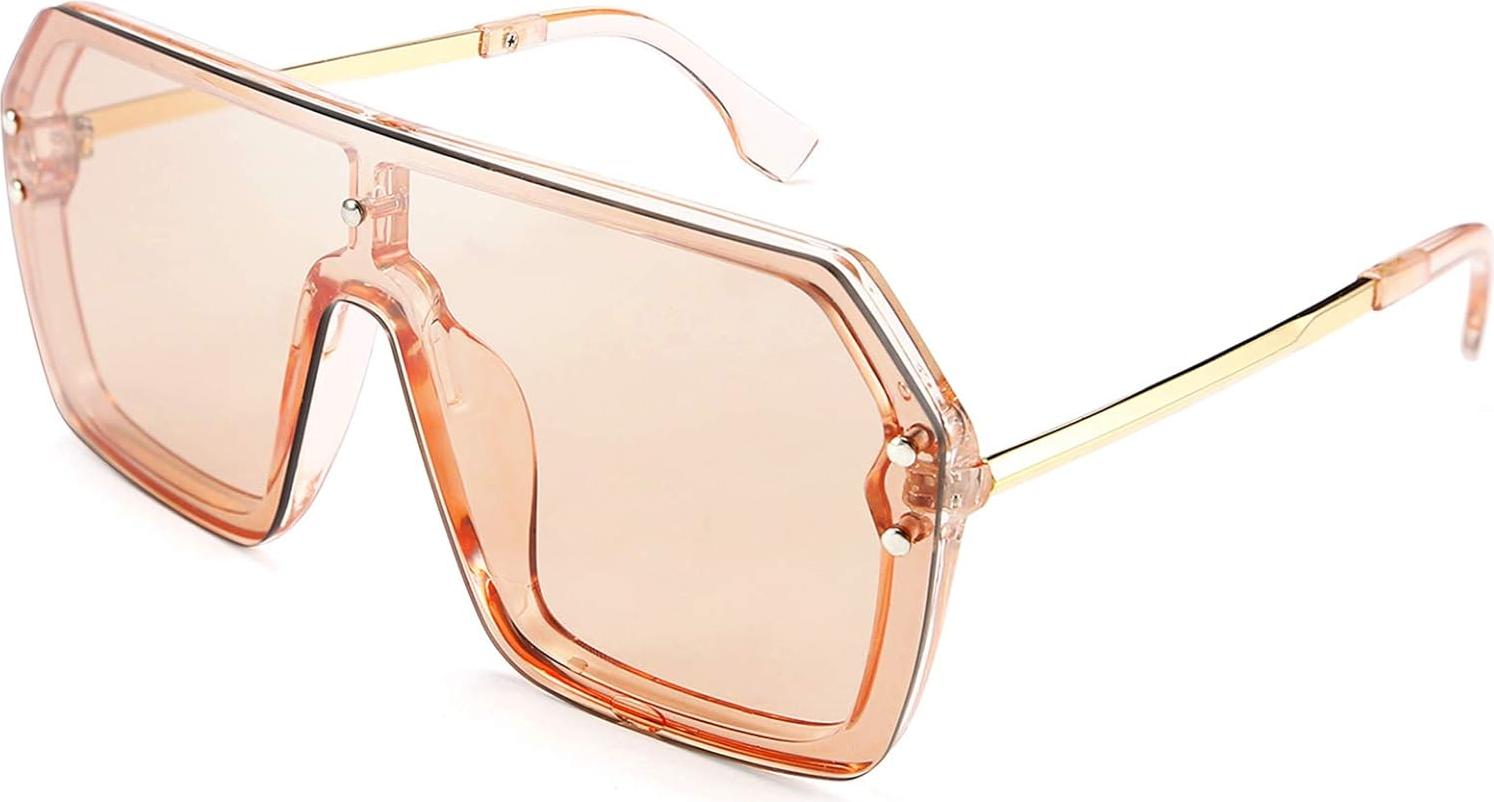 Fokelyi Klassische Siamesische Einteiler-Sonnenbrille, schönes rahmenloses, stylisches Retro-Design für Damen und Herren. Übergroße, stylische, klassische, rahmenlose Einteiler-Sonnenbrille für Damen und Herren. Quadratische polarisierte Sonnenbrille für Damen und Herren, übergroße Vintage-Sonnenbrille. KAU-ED-LYS-PH-20251210-53