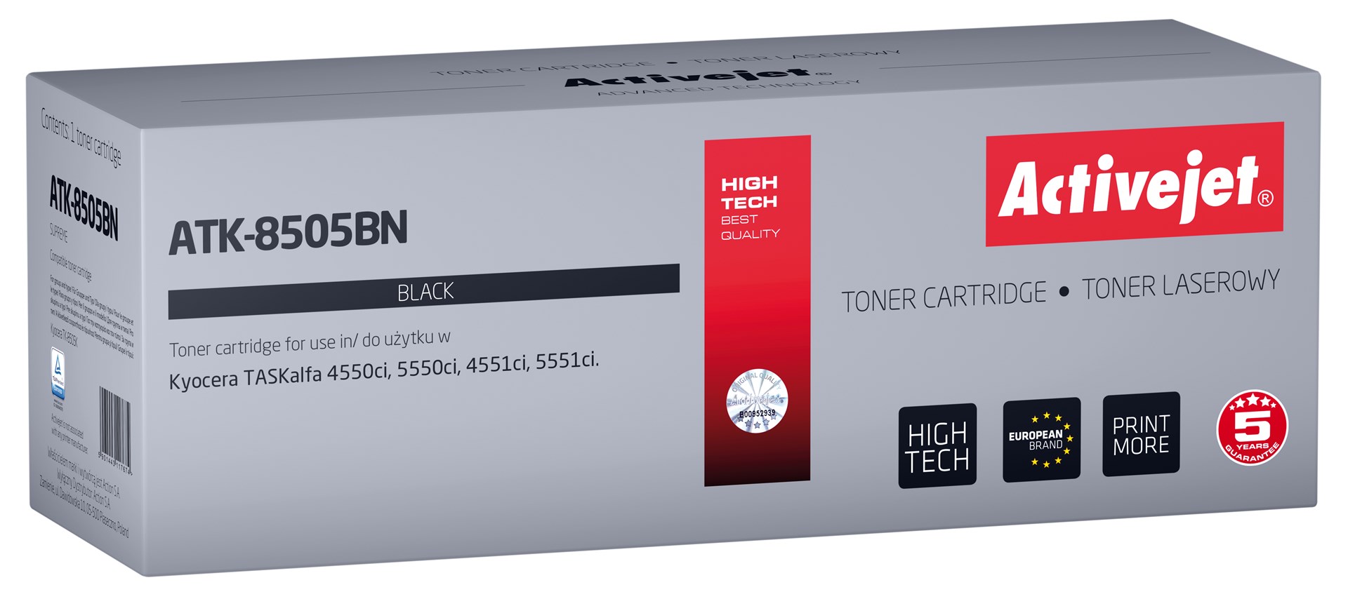Toner Activejet ATK-8505BN (náhrada za Kyocera TK-8505K; Supreme; 30000 strán; čierna)
