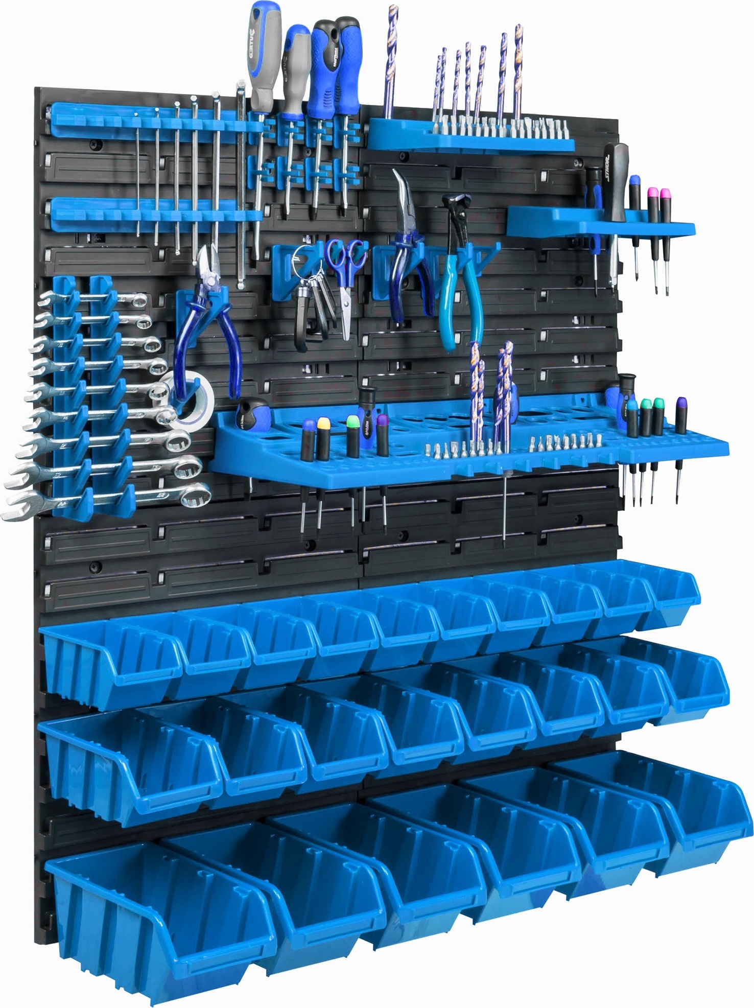 24 Stapelboxen Wandrek - Kunststof Opslagsysteem 117x78 Cm Voor Werkplaats & Garage