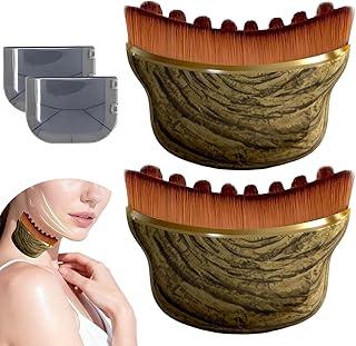 Akhan Lymphatische Gesichtsbürste, Lymphbürsten Gesicht, Lymphatic Drainage Contour Face Brush, Trockenbürste Sanfte, Gesichtsreinigungsbürste für Kieferformung, Massagebürste mit Aufbewahrungsbox, 2 Stück 174836929