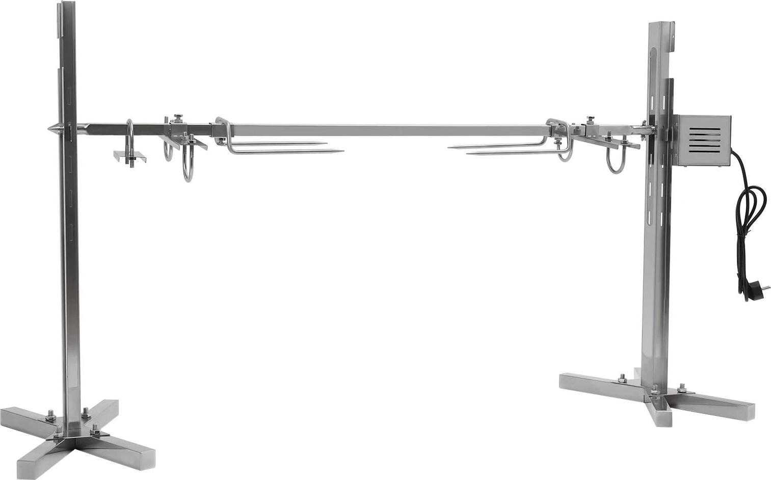 53-palcový otočný gril, elektrický otočný gril, na bravčové/jahňacie/kuracie mäso, strieborný