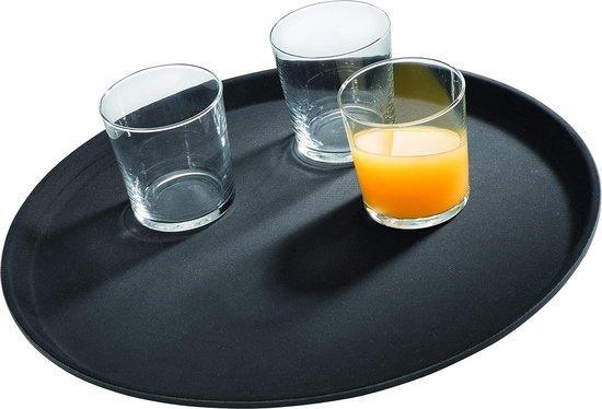 OEM Gastro-Dienplatte, schwarzes Dienplatte, Dienplatte aus GFK mit Anti-Slip-Oberfläche, Ø 27,5 x Höhe 2 cm, schwarz 2026