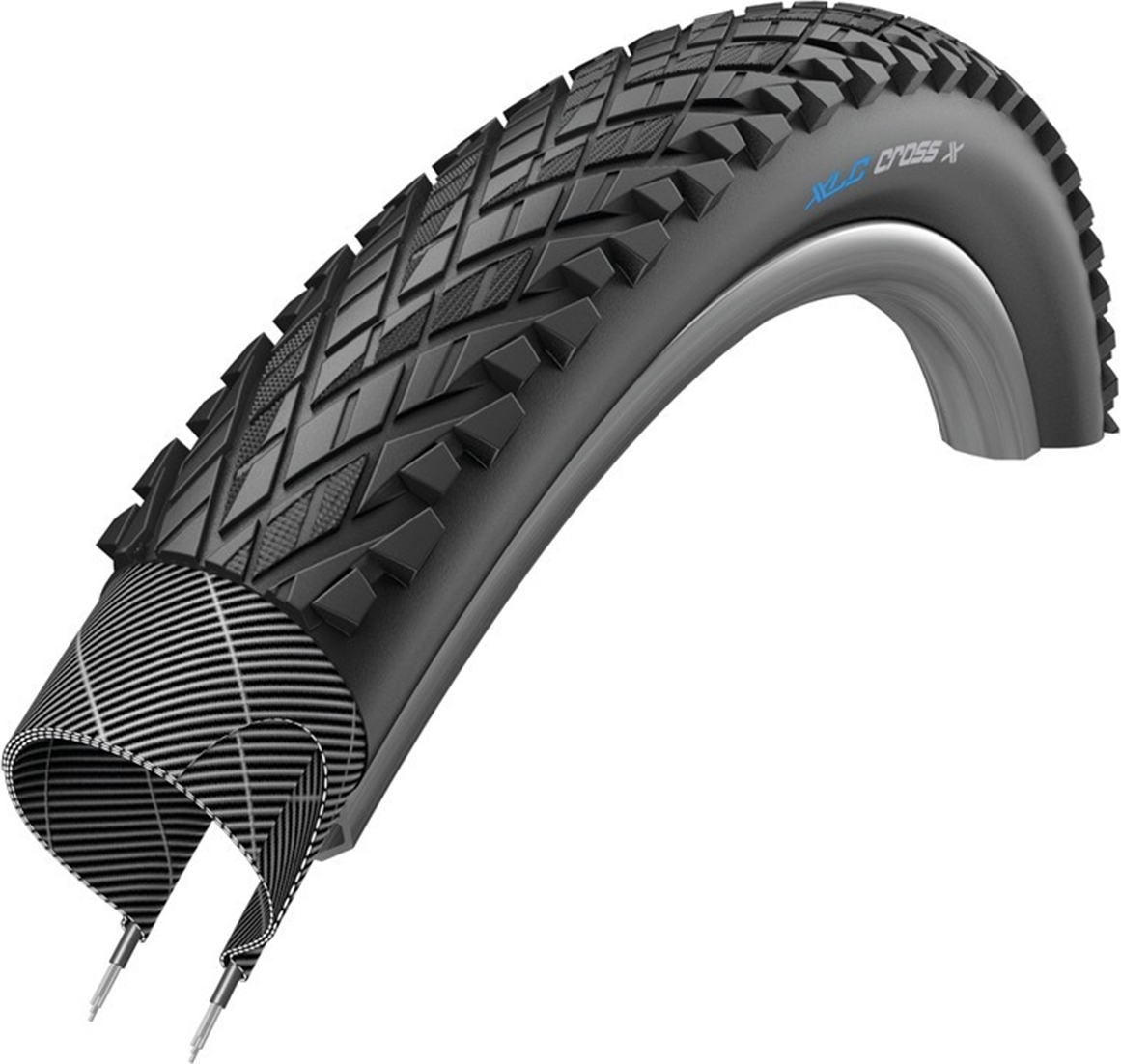 Copertone XLC TourX 26x2.0 Per MTB E Trekking, Nero, Filo Rigido, Semi-slick