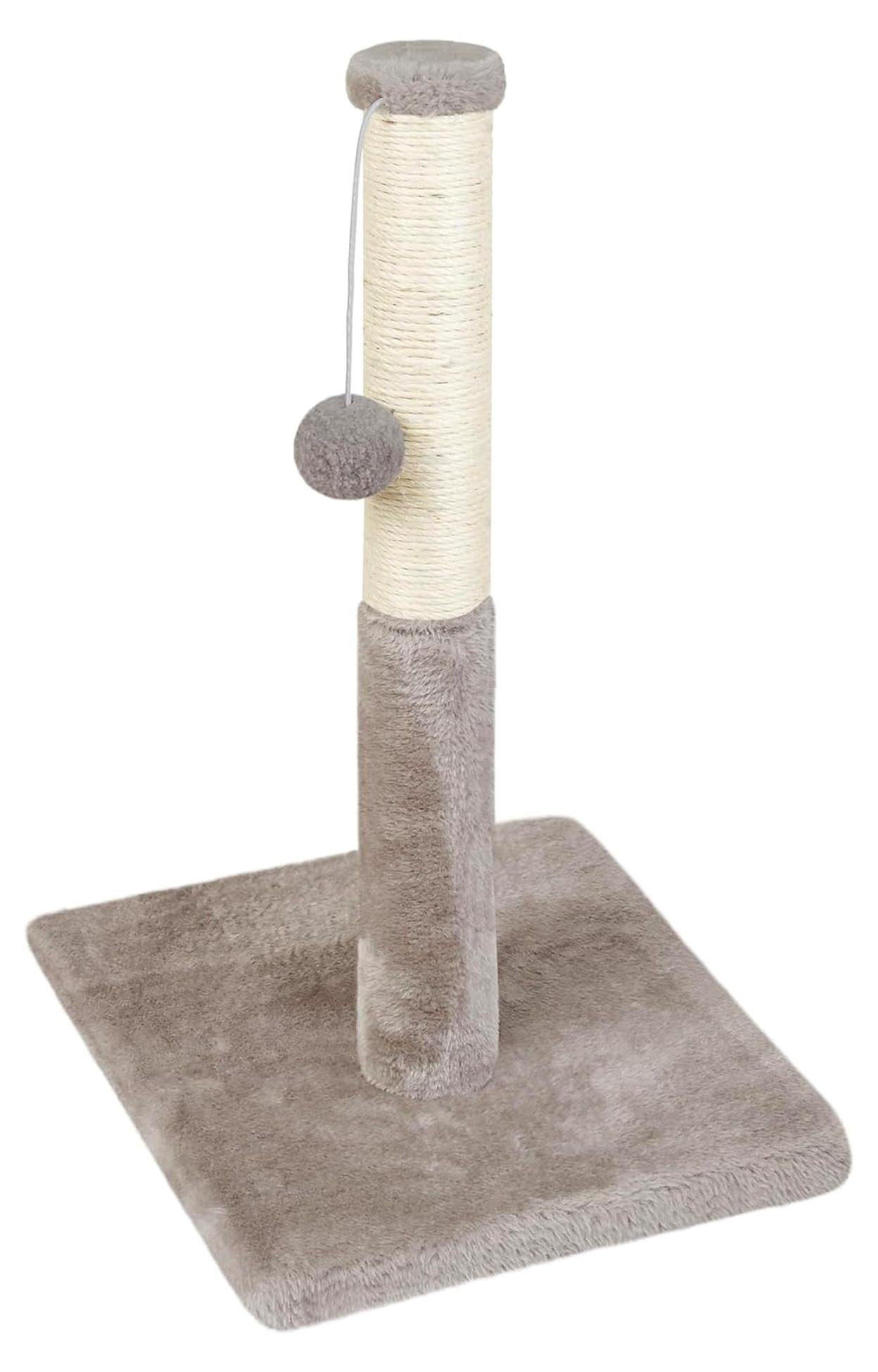 Markenlos Kratzbaum für Katzen - hängendes Spielseil - stabile Konstruktion und mehrere Plattformen zum Klettern - ideal für gesunde Krallenpflege und Unterhaltung - Grau 30x30x52 cm