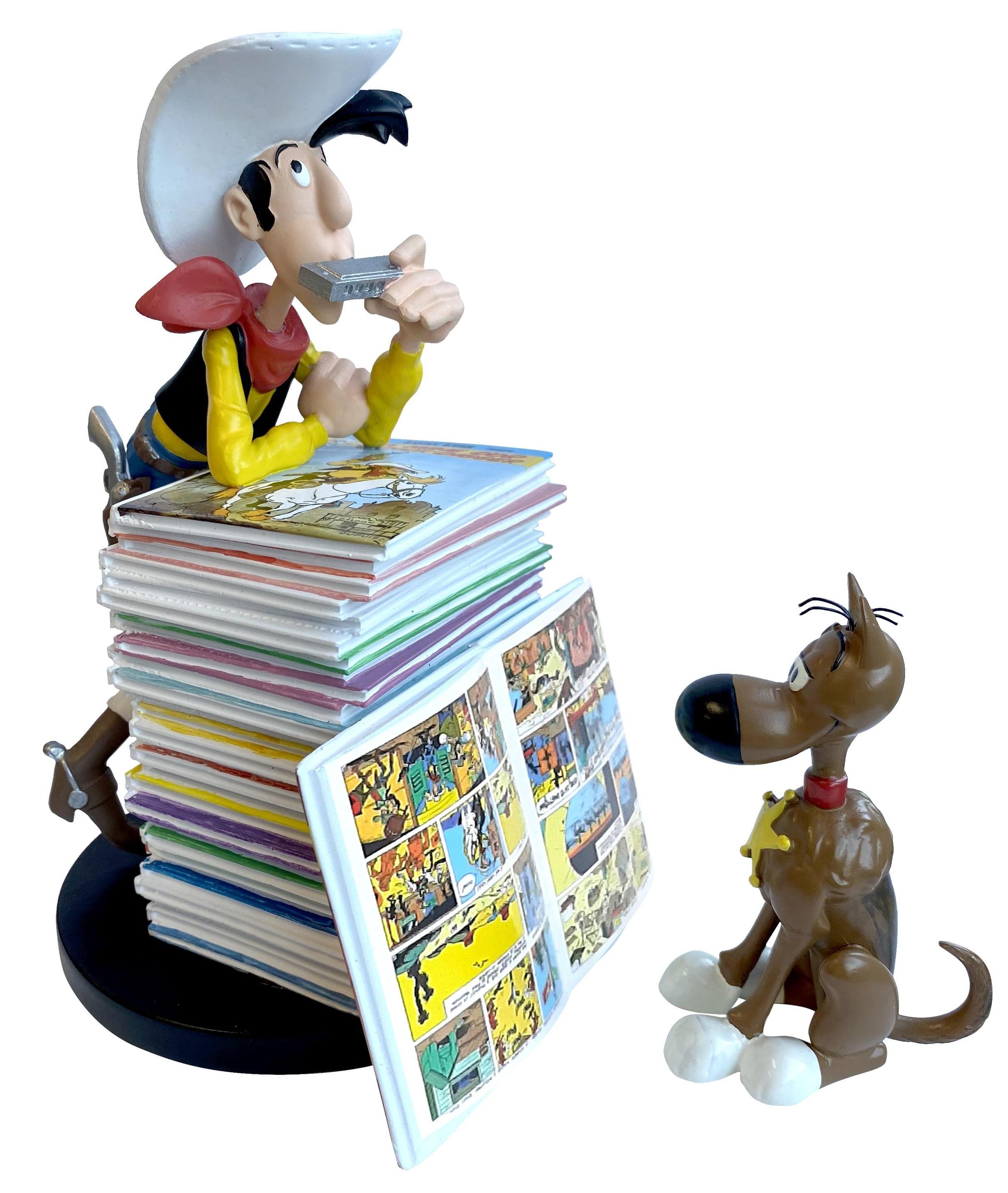 Plastoy SAS PLA00391 - Lucky Luke und Rantanplan Bücherstapel