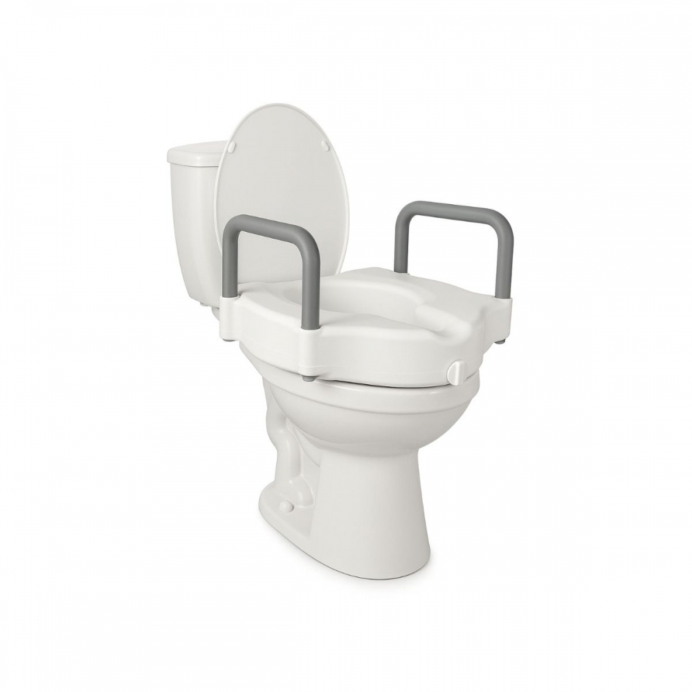 Mobiclinic, Toilettensitzerhöhung mit armlehnen, Cibeles, , WC Sitzerhöhung, Toilettenaufsatz für Senioren, Toilettenhilfen, Weiß, 10 cm