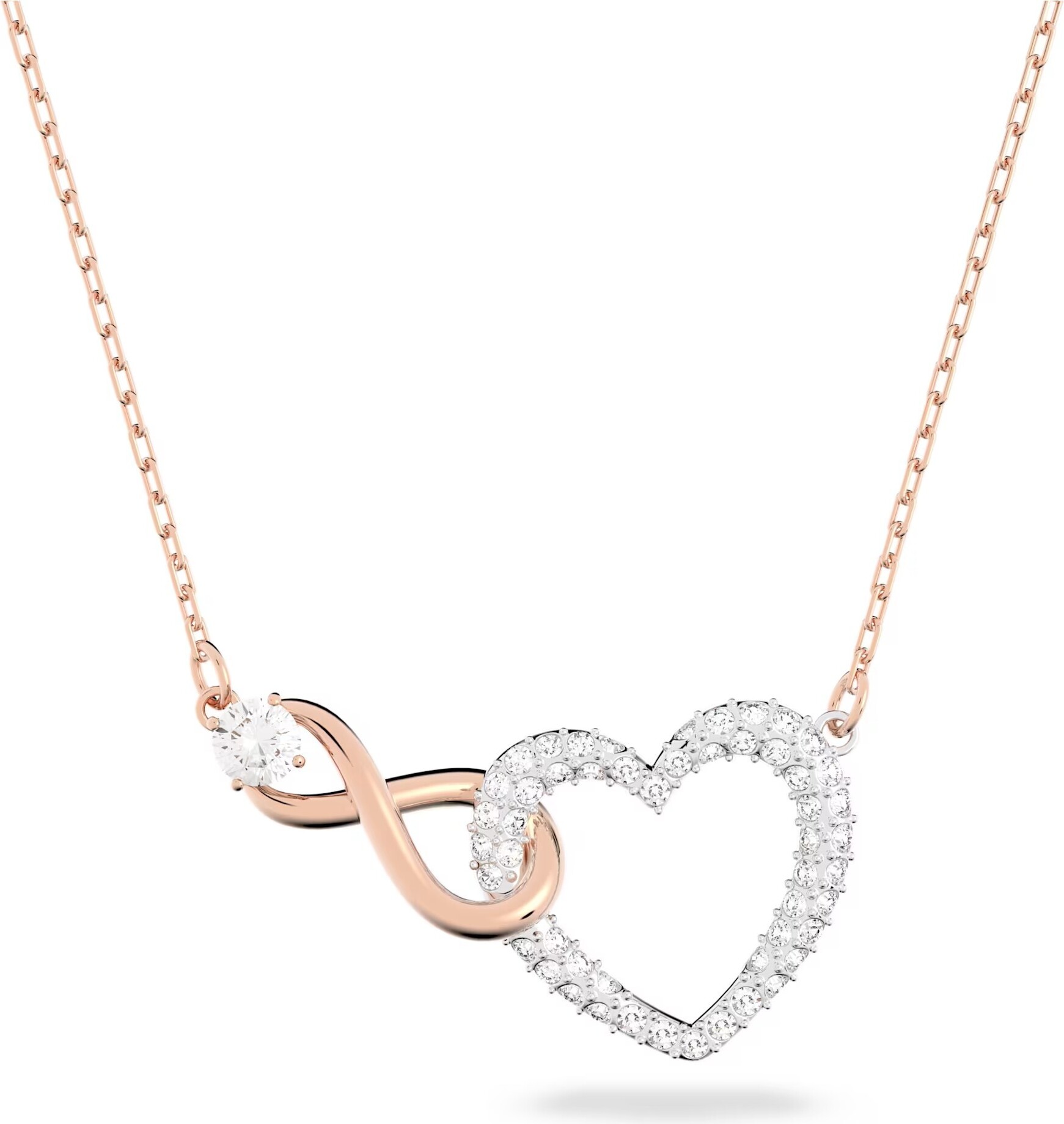 Collier en inox avec coeur swarovski