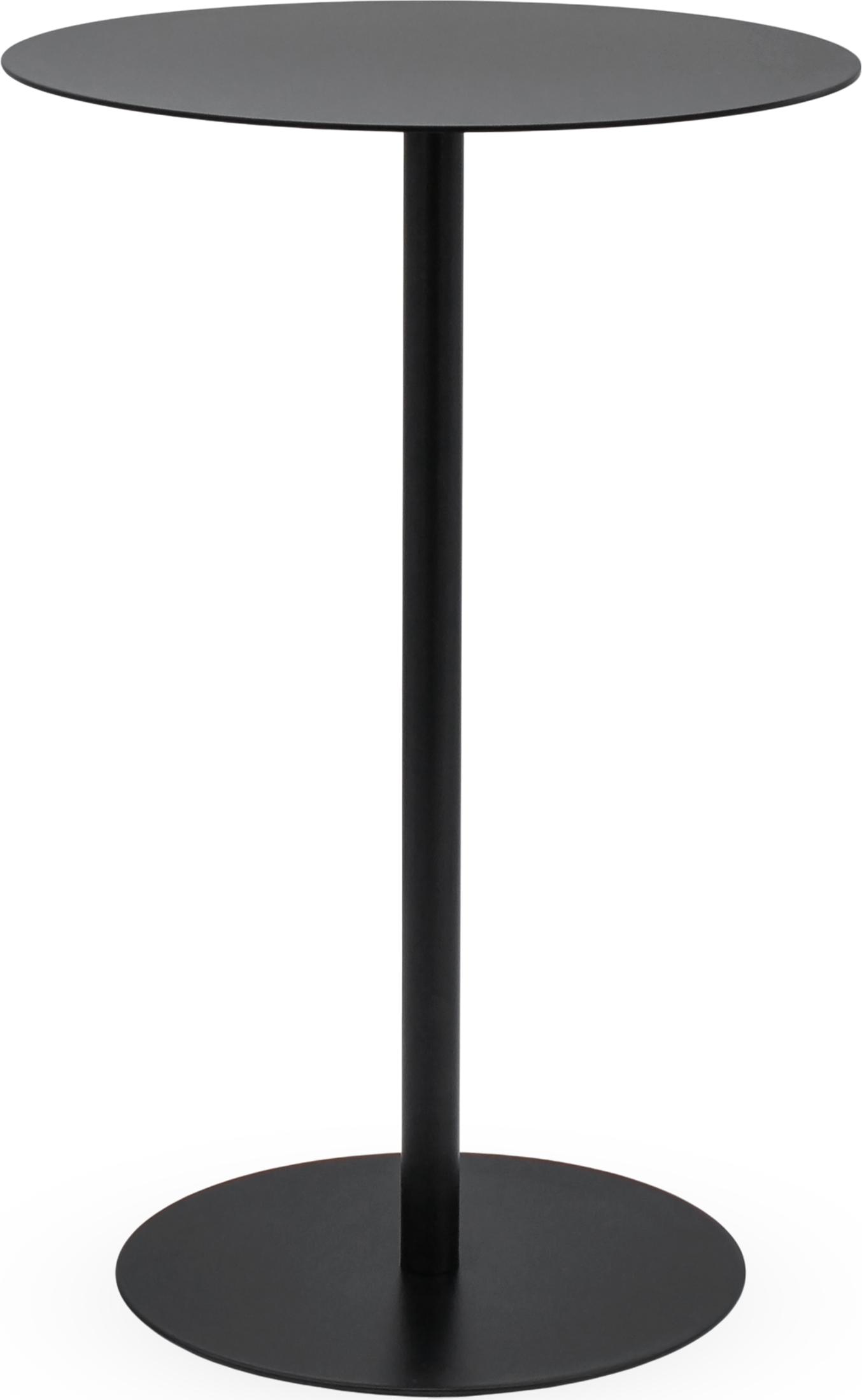 Spetebo Metall Beistelltisch rund schwarz matt - Ø 35 cm - Couchtisch im Bistrotisch Design