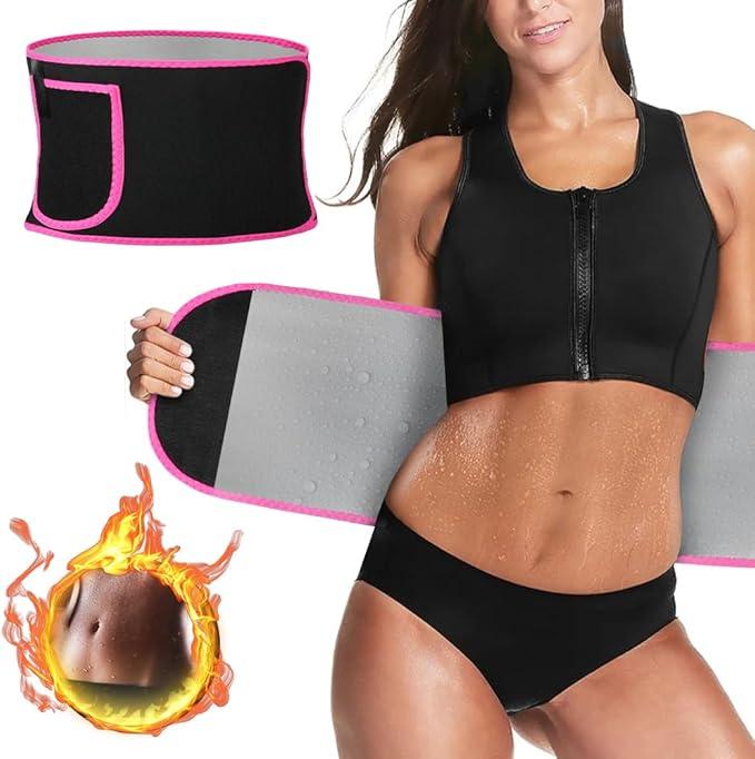 snq Bauchwegg¹rtel Herren Damen,Hula Hoop G¹rtel, Fitness G¹rtel Verstellbarer, Bauchg¹rtel Neopren Nano Silber, Bauch Weg Trainer,Sweat Belt Waisttrainer HWL-READ-03506